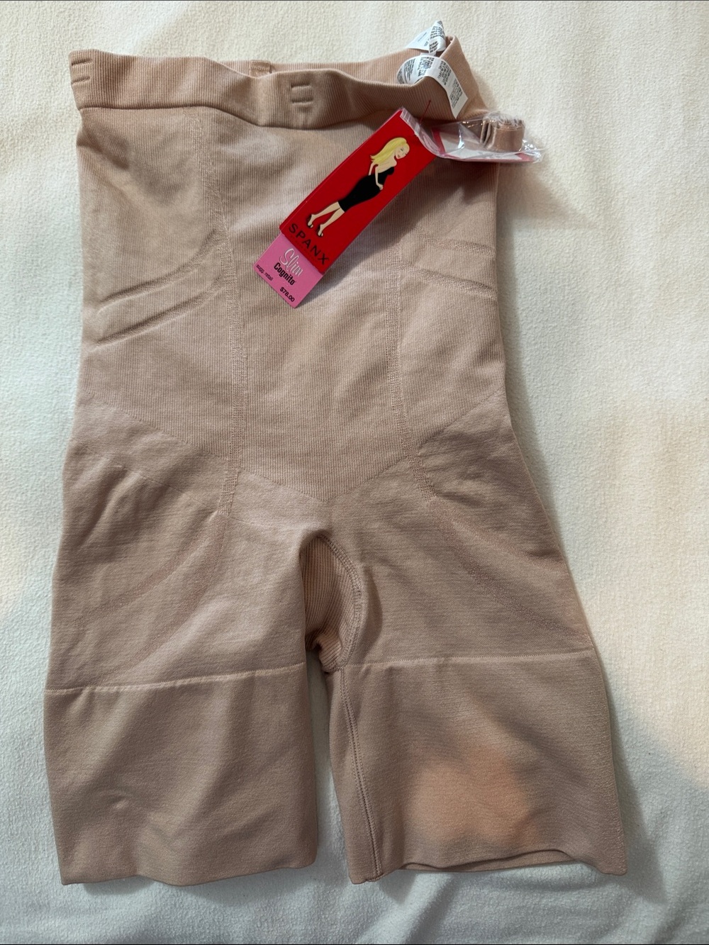 SPANX High-Waist Seamless Shaping Shorts in Beige, Sz M, NWT